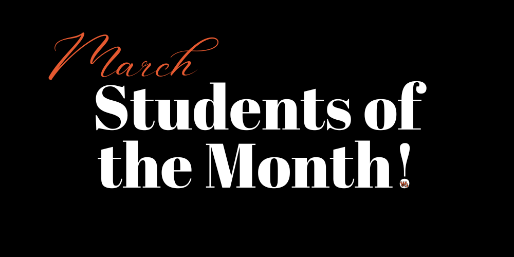 March JH/HS Students of the Month