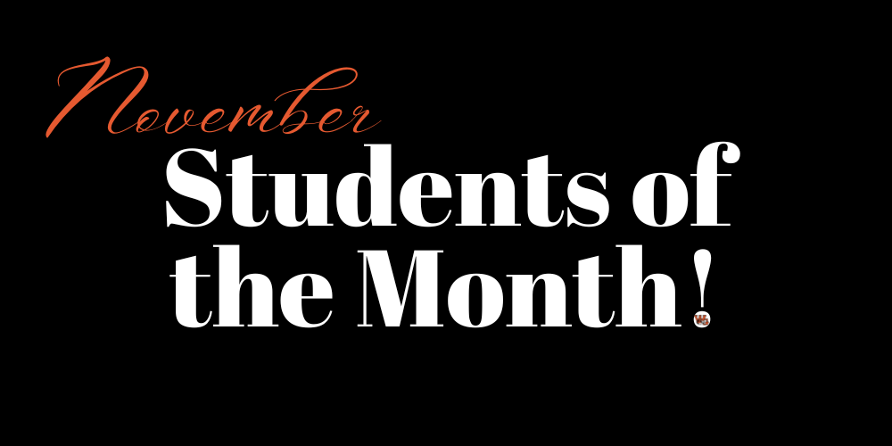 November JH/HS Students of the Month